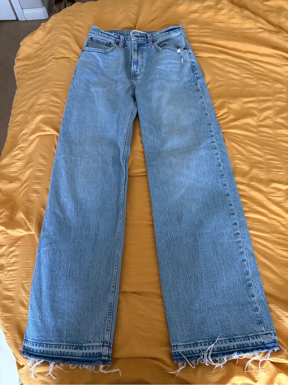 Abercrombie & Fitch Light Blue Wide Leg High-Rise Jeans